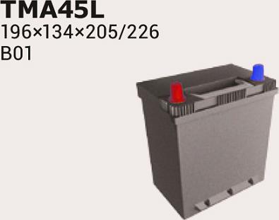 IPSA TMA45L - Стартерная аккумуляторная батарея, АКБ autospares.lv