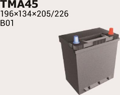 IPSA TMA45 - Стартерная аккумуляторная батарея, АКБ autospares.lv