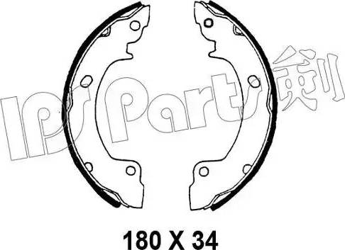 IPS Parts IBL-4596 - Тормозные башмаки, барабанные autospares.lv