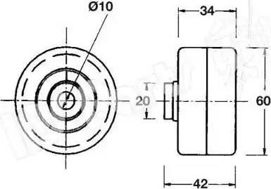 IPS Parts ITB-6121 - Направляющий ролик, зубчатый ремень ГРМ autospares.lv