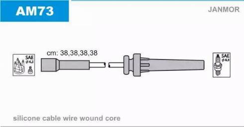 Janmor AM73 - Комплект проводов зажигания autospares.lv