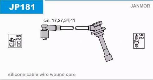 Janmor JP181 - Комплект проводов зажигания autospares.lv