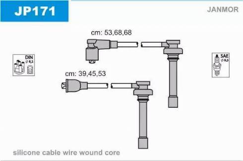 Janmor JP171 - Комплект проводов зажигания autospares.lv