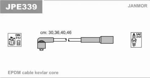 Janmor JPE339 - Комплект проводов зажигания autospares.lv