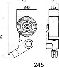 Japanparts BE-245 - Натяжитель, ремень ГРМ autospares.lv