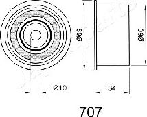 Japanparts BE-707 - Натяжитель, ремень ГРМ autospares.lv