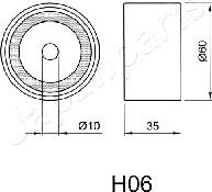 Japanparts BE-H06 - Натяжитель, ремень ГРМ autospares.lv