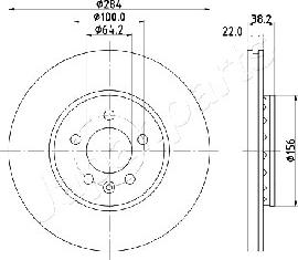 Japanparts DI-442 - Тормозной диск autospares.lv