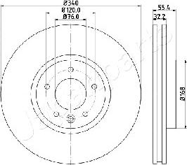 Japanparts DI-0954 - Тормозной диск autospares.lv