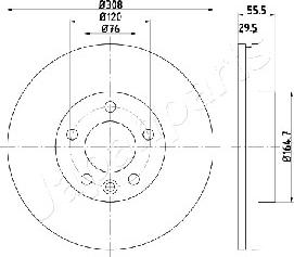 Japanparts DI-0953 - Тормозной диск autospares.lv