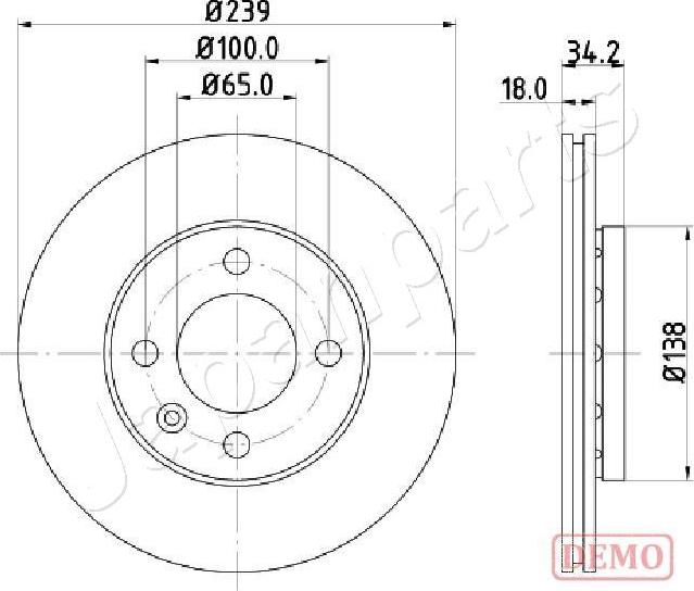 Japanparts DI-0952C - Тормозной диск autospares.lv