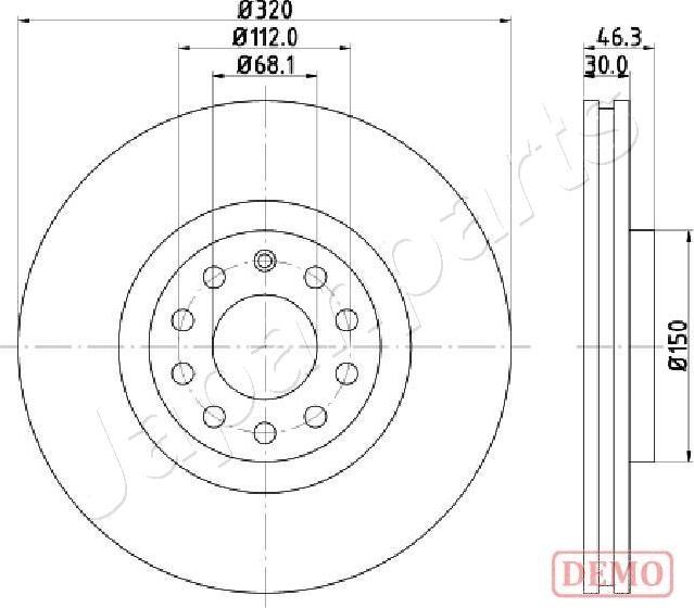 Japanparts DI-0909C - Тормозной диск autospares.lv