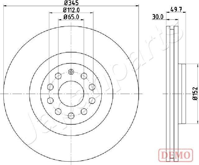 Japanparts DI-0908C - Тормозной диск autospares.lv