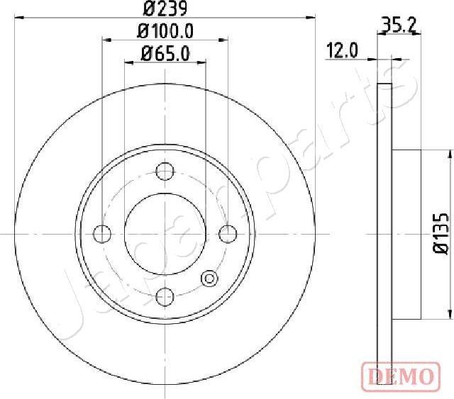 Japanparts DI-0938C - Тормозной диск autospares.lv