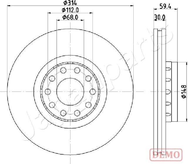 Japanparts DI-0924C - Тормозной диск autospares.lv