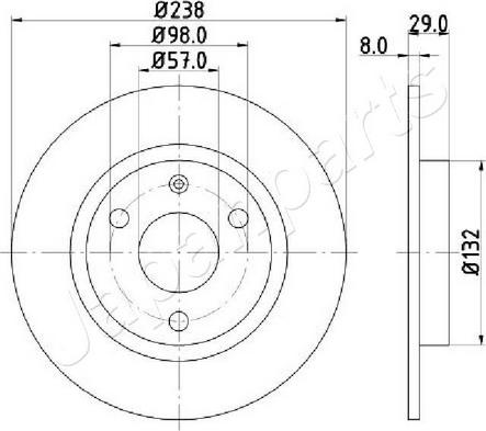 Japanparts DI-0639C - Тормозной диск autospares.lv