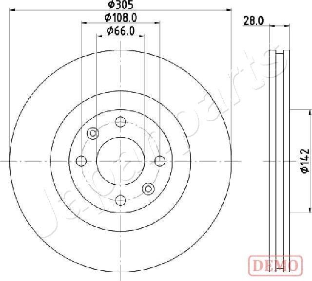 Japanparts DI-0631C - Тормозной диск autospares.lv