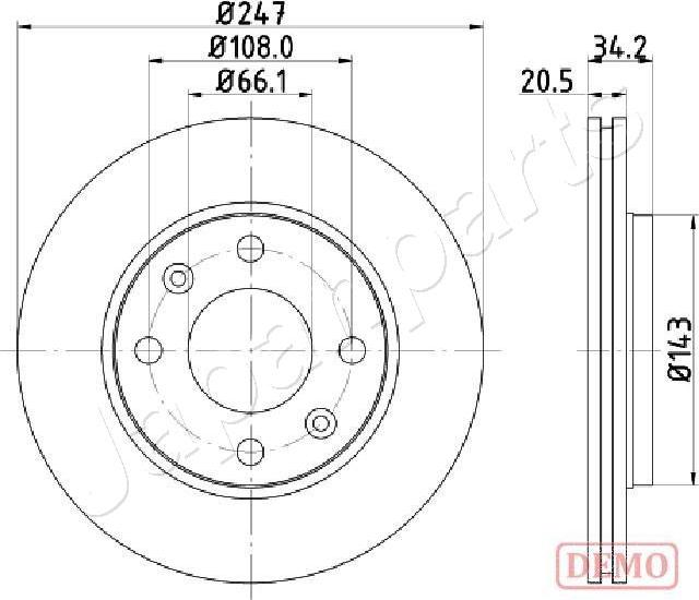 Japanparts DI-0628C - Тормозной диск autospares.lv