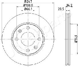 Japanparts DI-0628 - Тормозной диск autospares.lv