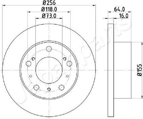 Japanparts DI-0267C - Тормозной диск autospares.lv