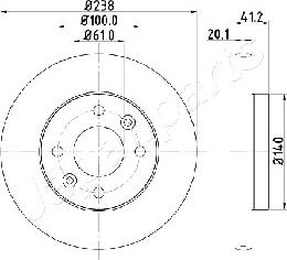Japanparts DI-0708 - Тормозной диск autospares.lv