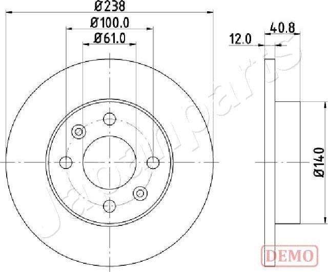 Japanparts DI-0714C - Тормозной диск autospares.lv