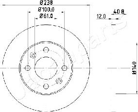 Japanparts DI-0714 - Тормозной диск autospares.lv