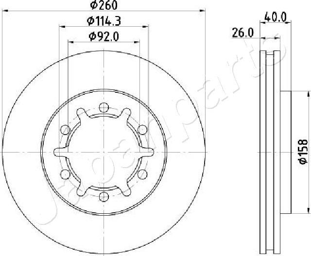 Japanparts DI-180C - Тормозной диск autospares.lv