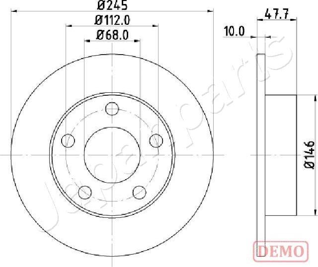 Japanparts DP-0905C - Тормозной диск autospares.lv