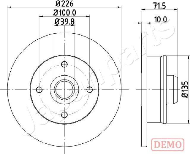 Japanparts DP-0922C - Тормозной диск autospares.lv