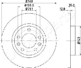 Japanparts DP-0408 - Тормозной диск autospares.lv