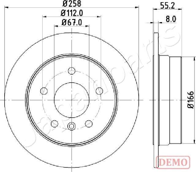 Japanparts DP-0500C - Тормозной диск autospares.lv