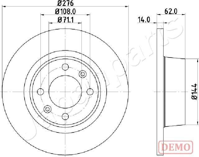 Japanparts DP-0604C - Тормозной диск autospares.lv