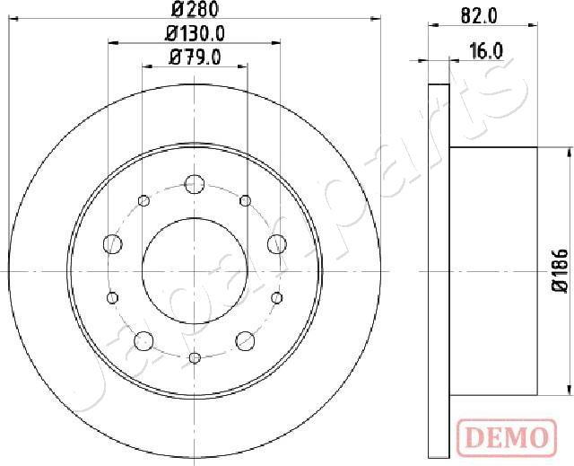 Japanparts DP-0611C - Тормозной диск autospares.lv