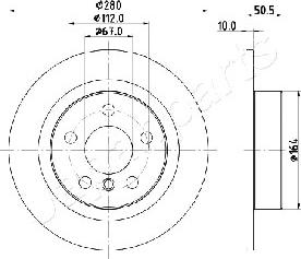 Japanparts DP-0105 - Тормозной диск autospares.lv