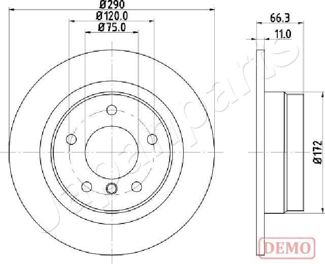 Japanparts DP-0103C - Тормозной диск autospares.lv