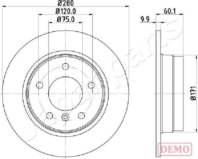 Japanparts DP-0107C - Тормозной диск autospares.lv