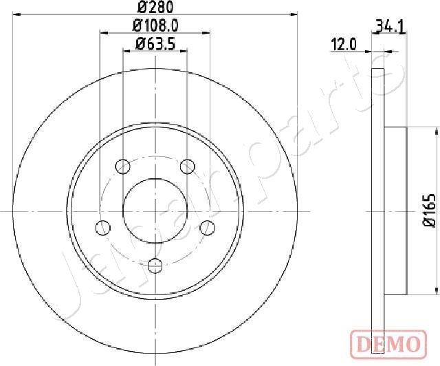 Japanparts DP-0309C - Тормозной диск autospares.lv