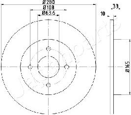 Japanparts DP-0304 - Тормозной диск autospares.lv