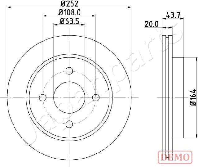 Japanparts DP-0308C - Тормозной диск autospares.lv