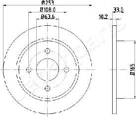 Japanparts DP-0303 - Тормозной диск autospares.lv