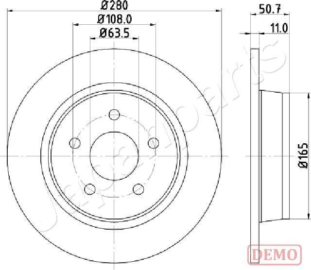 Japanparts DP-0302C - Тормозной диск autospares.lv