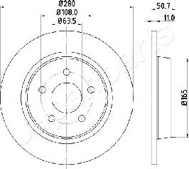 Japanparts DP-0302 - Тормозной диск autospares.lv