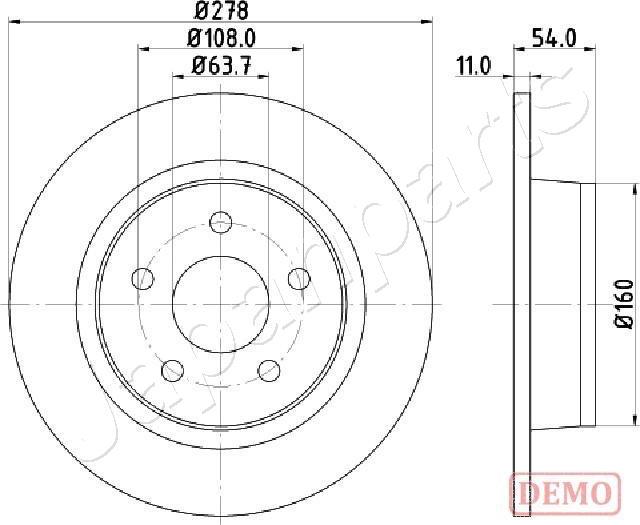 Japanparts DP-0311C - Тормозной диск autospares.lv