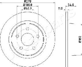 Japanparts DP-0311 - Тормозной диск autospares.lv