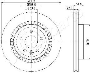 Japanparts DP-0325 - Тормозной диск autospares.lv