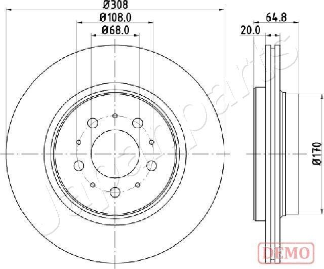 Japanparts DP-0326C - Тормозной диск autospares.lv