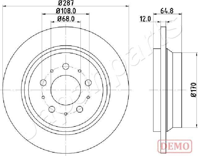 Japanparts DP-0321C - Тормозной диск autospares.lv