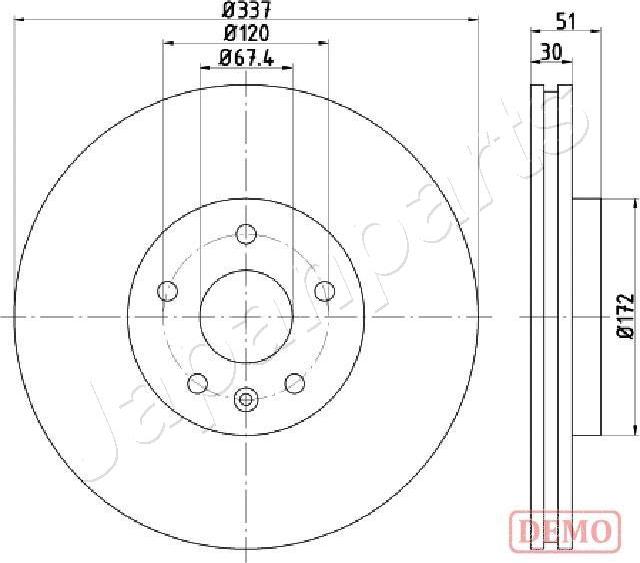 Japanparts DP-0323C - Тормозной диск autospares.lv