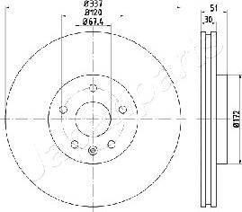 Japanparts DP-0323 - Тормозной диск autospares.lv